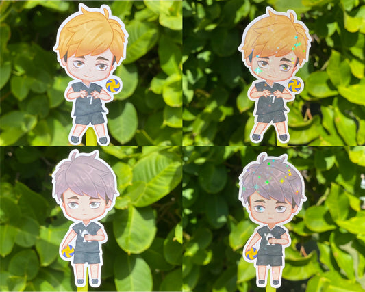 Haikyuu Stickers: Atsumu & Osamu Miya Matte / glossy water resist / Holographic