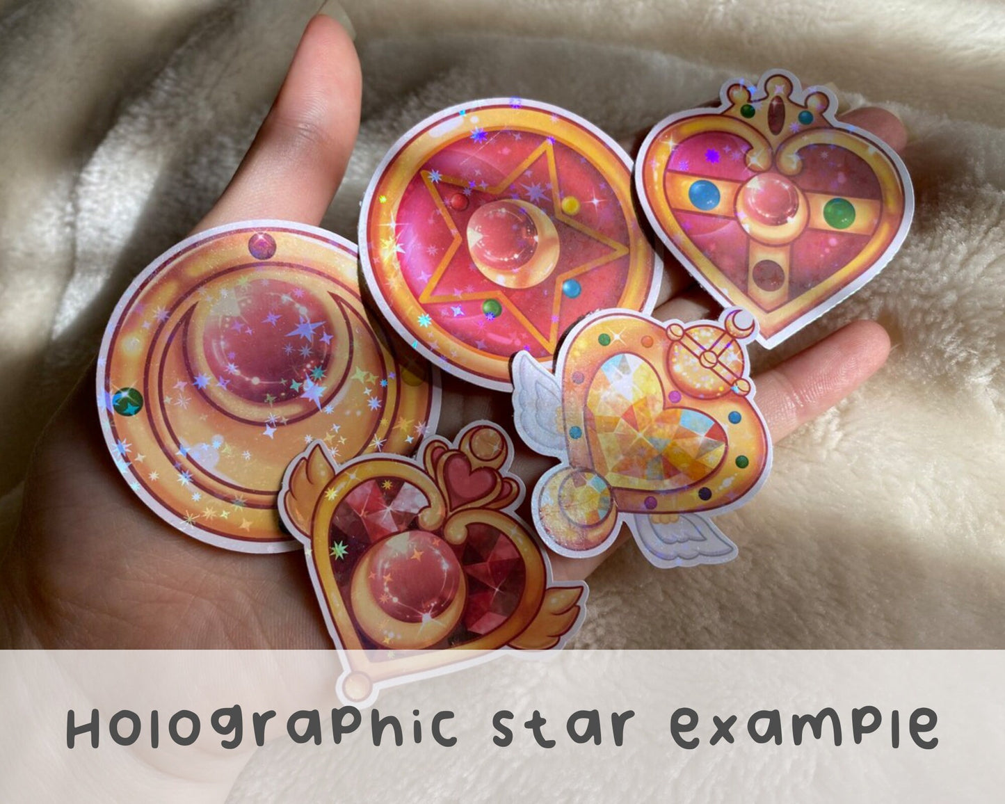 Cute strawberry food Sticker Set Glossy/Holographic water resist