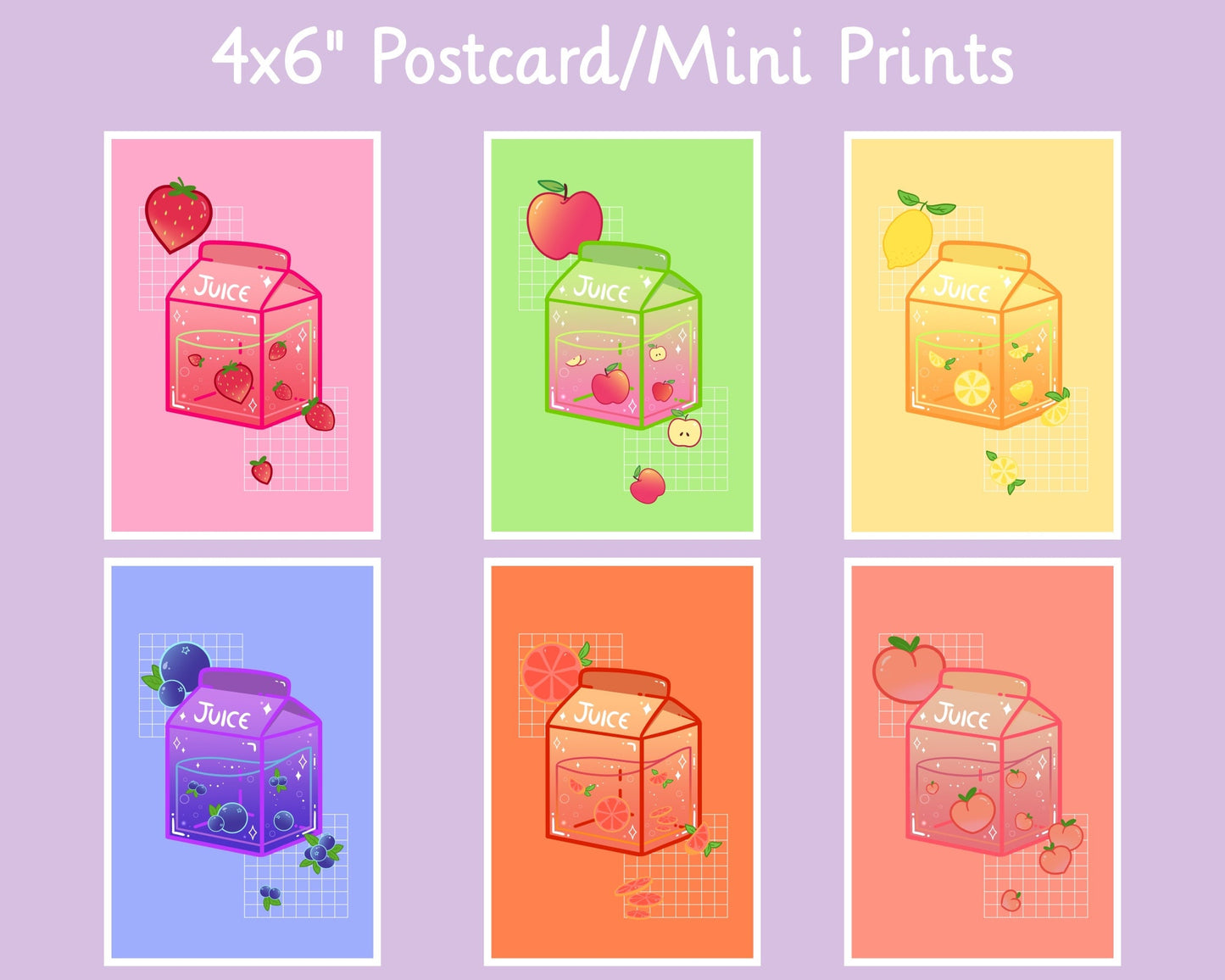 Aesthetic Juice Box Postcard Art prints 4X6"