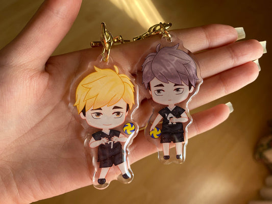 Haikyuu Acrylic Charm Atsumu & Osamu Miya | Epoxy Glitter |  2.5inch