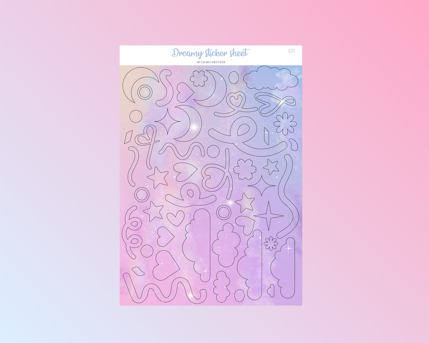 Confetti & Cloud sticker sheet Glossy Holographic