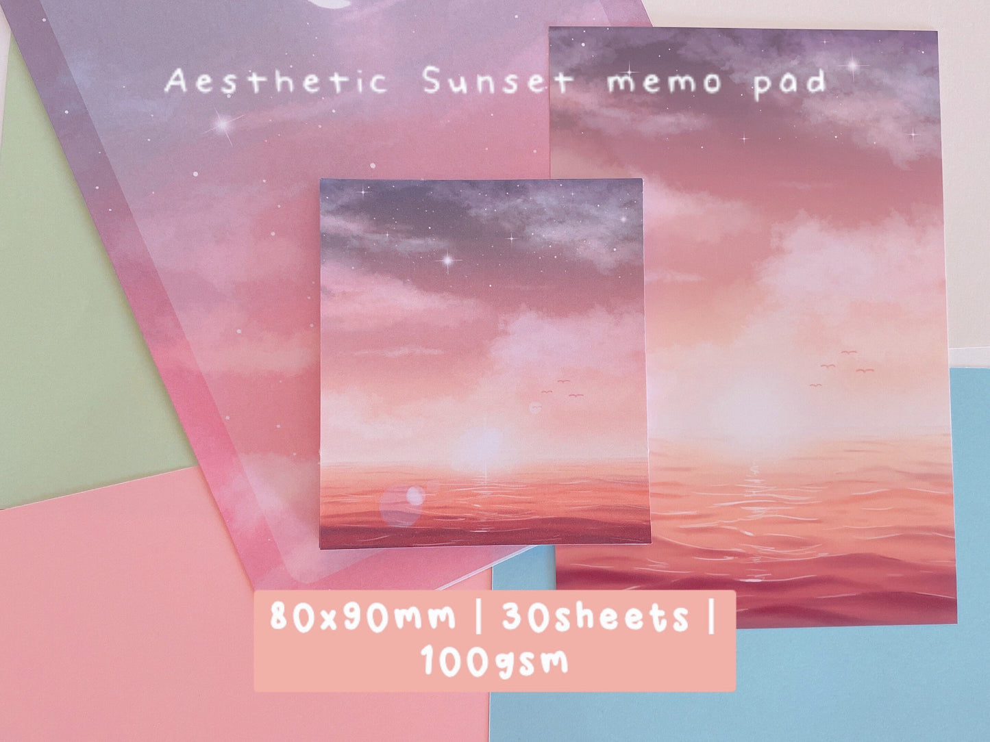 Aesthetic sunset memo/note pads